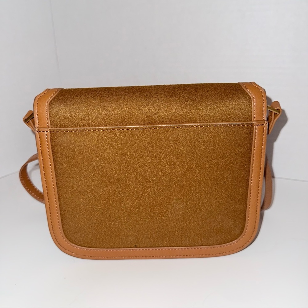 YSL tan leather designer luxury crossbody bag with golf hardware & letter lock - Picture 7 of 9